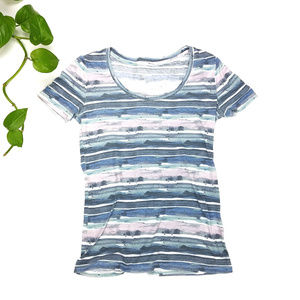 BDG UO Blue Green Pink Pastel Stripe Tee Sz XS